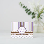 Lavendel Stripes Snoep Sweet Shoppe Visitekaartje (Staand voorkant)