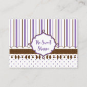 Lavendel Stripes Snoep Sweet Shoppe Visitekaartje (Voorkant)