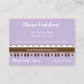 Lavendel Stripes Snoep Sweet Shoppe Visitekaartje (Achterkant)