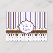 Lavendel Stripes Snoep Sweet Shoppe Visitekaartje (Voorkant)
