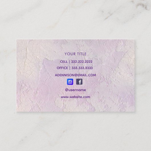 Lavendel stucco Abstract Visitekaartje (Achterkant)