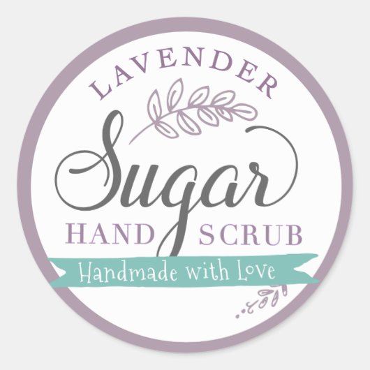 Lavendel Suiker Scrub Labels Custom Mason Jar (Voorkant)