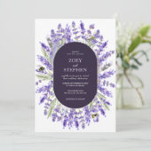 Lavendel Suite | Elegante bloemenlente bruiloft Kaart (Staand voorkant)
