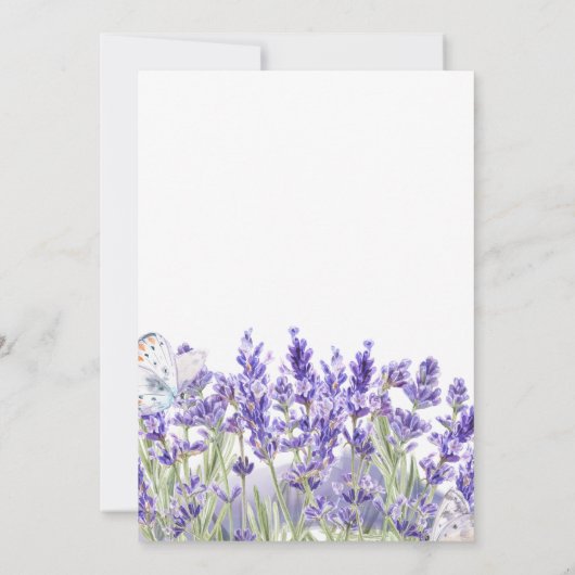 Lavendel Suite | Elegante bloemenlente bruiloft Kaart (Achterkant)