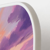 Lavendel Sunset Paarse Strand Oceaan Waterverf Pickleball Paddle (Links Detail)