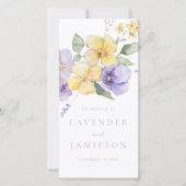 Lavendel & Sunshine Bloemen Huwelijksprogramma (Voorkant)