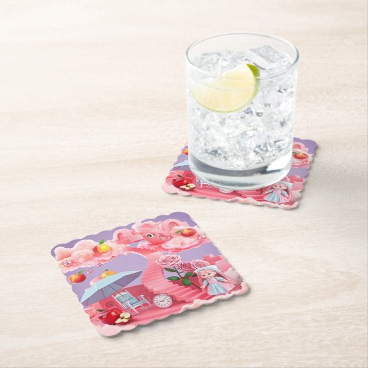 Lavendel Surreal Roze Onderzetter Set (Insitu)