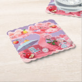 Lavendel Surreal Roze Onderzetter Set (Gebogen)