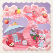 Lavendel Surreal Roze Onderzetter Set (Voorkant)