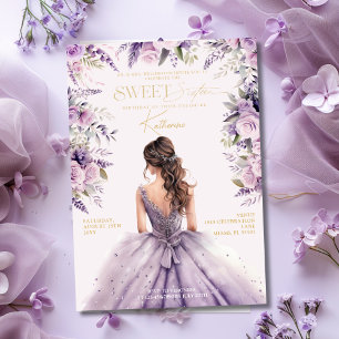 Lavendel Sweet 16 Zestien Paarse Jurk Bloem Kaart