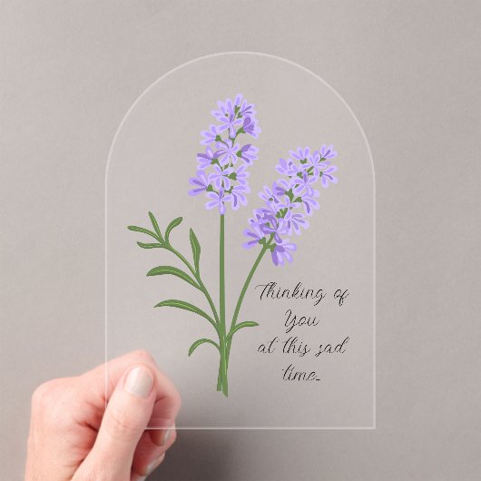 Lavendel Sympathy Card Acryl Uitnodigingen (Insitu (Draagbaar))