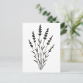 Lavendel Takjes – Minimalistisch Botanisch Ontwerp Briefkaart (Staand voorkant)