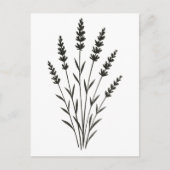 Lavendel Takjes – Minimalistisch Botanisch Ontwerp Briefkaart (Voorkant)