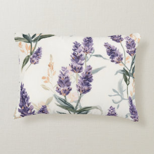 Lavendel Takjes Waterverf Botanisch Paars Bloemmot Accent Kussen