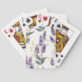 Lavendel Takjes Waterverf Botanisch Paars Bloemstu Pokerkaarten