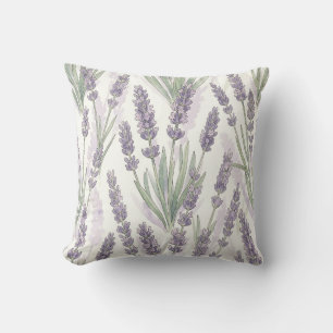 Lavendel Takjes Waterverf Botanisch Patroon Kussen