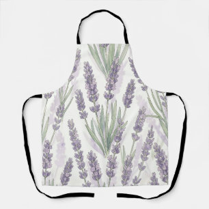 Lavendel Takjes Waterverf Botanisch Patroon Schort