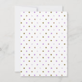 Lavendel Tan Paarse Polka Dots Baby shower Kaart (Achterkant)