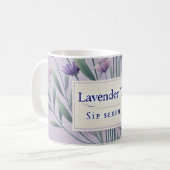 Lavendel Tea AI kunst Koffiemok (Voorkant links)