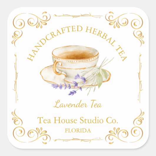 Lavendel Tea Square Label (Voorkant)
