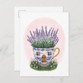 Lavendel Teacup Cottage Briefkaart (Voorkant / Achterkant)