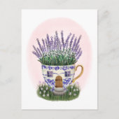 Lavendel Teacup Cottage Briefkaart (Voorkant)