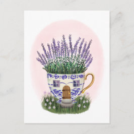 Lavendel Teacup Cottage Briefkaart