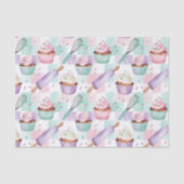 Lavendel Teal Cupcake Fantasievol Bakken Tissuepapier (Voorkant)