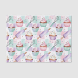 Lavendel Teal Cupcake Fantasievol Bakken Tissuepapier