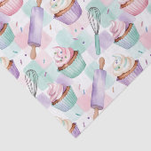 Lavendel Teal Cupcake Fantasievol Bakken Tissuepapier (Detail)