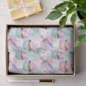 Lavendel Teal Cupcake Fantasievol Bakken Tissuepapier (Geschenk)