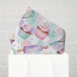 Lavendel Teal Cupcake Fantasievol Bakken Tissuepapier