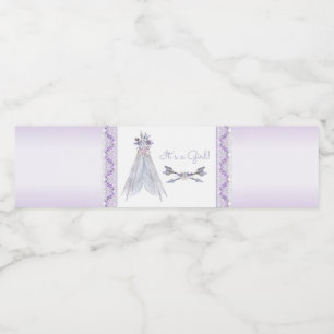 Lavendel TeePee Baby Shower Waterfleslabels Waterfles Etiket