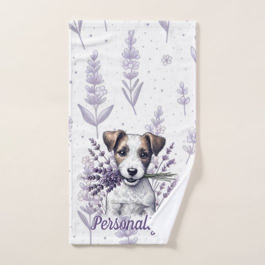 Lavendel Terrier Liefde Bad Handdoek (Handdoek)