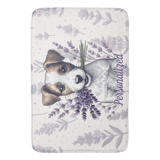 Lavendel Terrier Liefde Badmat (Voorkant Verticaal)