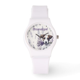 Lavendel Terrier Liefde Horloge