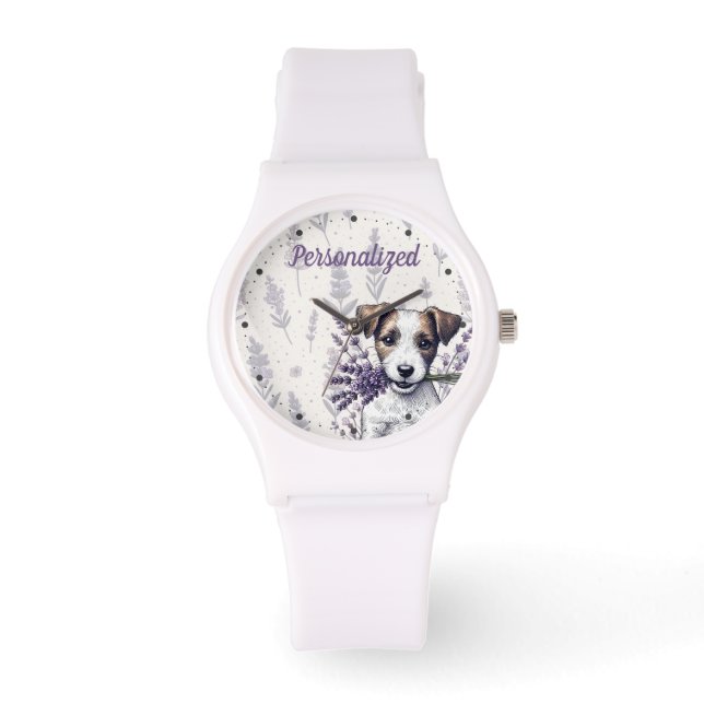 Lavendel Terrier Liefde Horloge (Voorkant)
