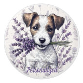 Lavendel Terrier Liefde Keramische Knop (Voorkant)