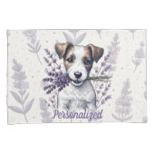 Lavendel Terrier Liefde Kussensloop (Voorkant-Rechts)