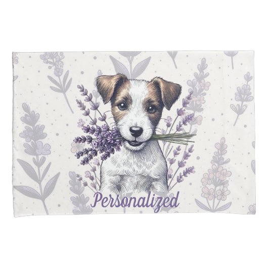 Lavendel Terrier Liefde Kussensloop (Voorkant-Rechts)