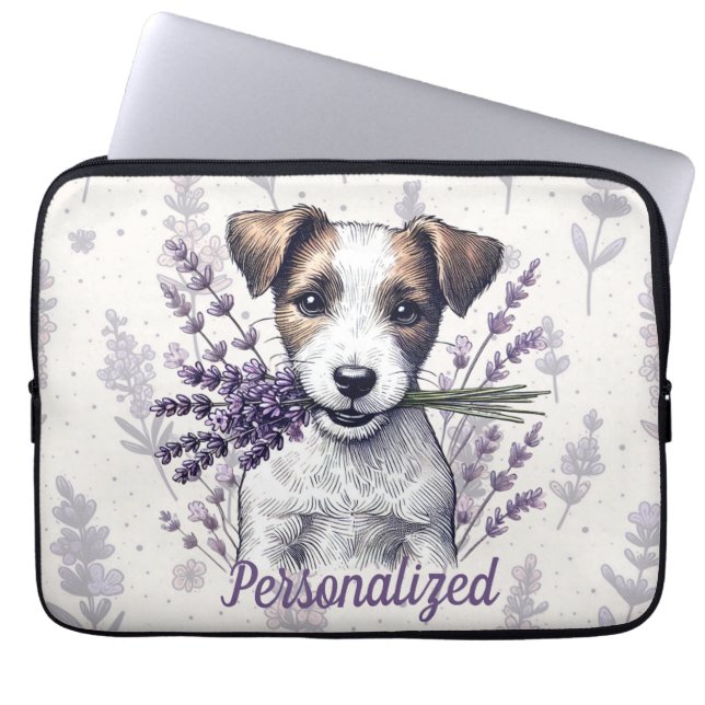 Lavendel Terrier Liefde Laptop Sleeve (Voorkant)
