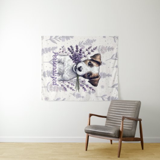 Lavendel Terrier Liefde Wandkleed (In Situ (horizontaal))