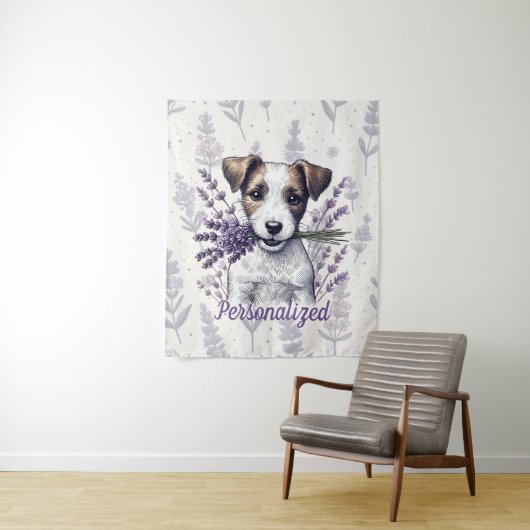 Lavendel Terrier Liefde Wandkleed (In situ)