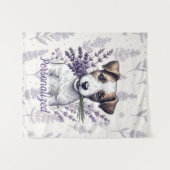 Lavendel Terrier Liefde Wandkleed (Voorkant (horizontaal))