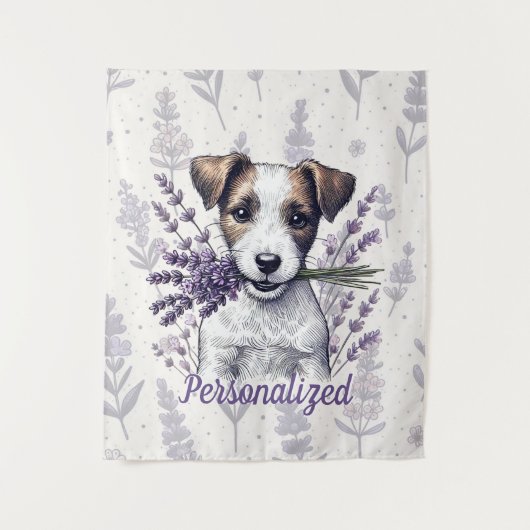 Lavendel Terrier Liefde Wandkleed (Voorkant)