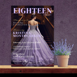 Lavendel Thema Achttiende Verjaardag Tijdschrift S Kaart