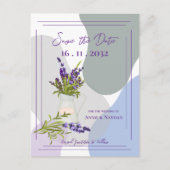 Lavendel Thema Cute Mooie Bloemige Bruiloft Aankondigingskaart (Voorkant)