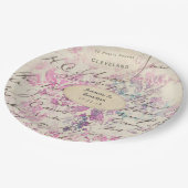 Lavendel thema Damask bruiloft Papieren Bordje (Gekanteld)