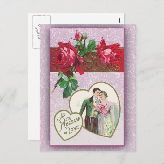 Lavendel thema Victoriaans Valentijn Kaarten Feestdagenkaart (Voorkant / Achterkant)