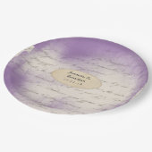 Lavendel Tijdelijke Typografie Bruiloft Papieren Bordje (Gekanteld)